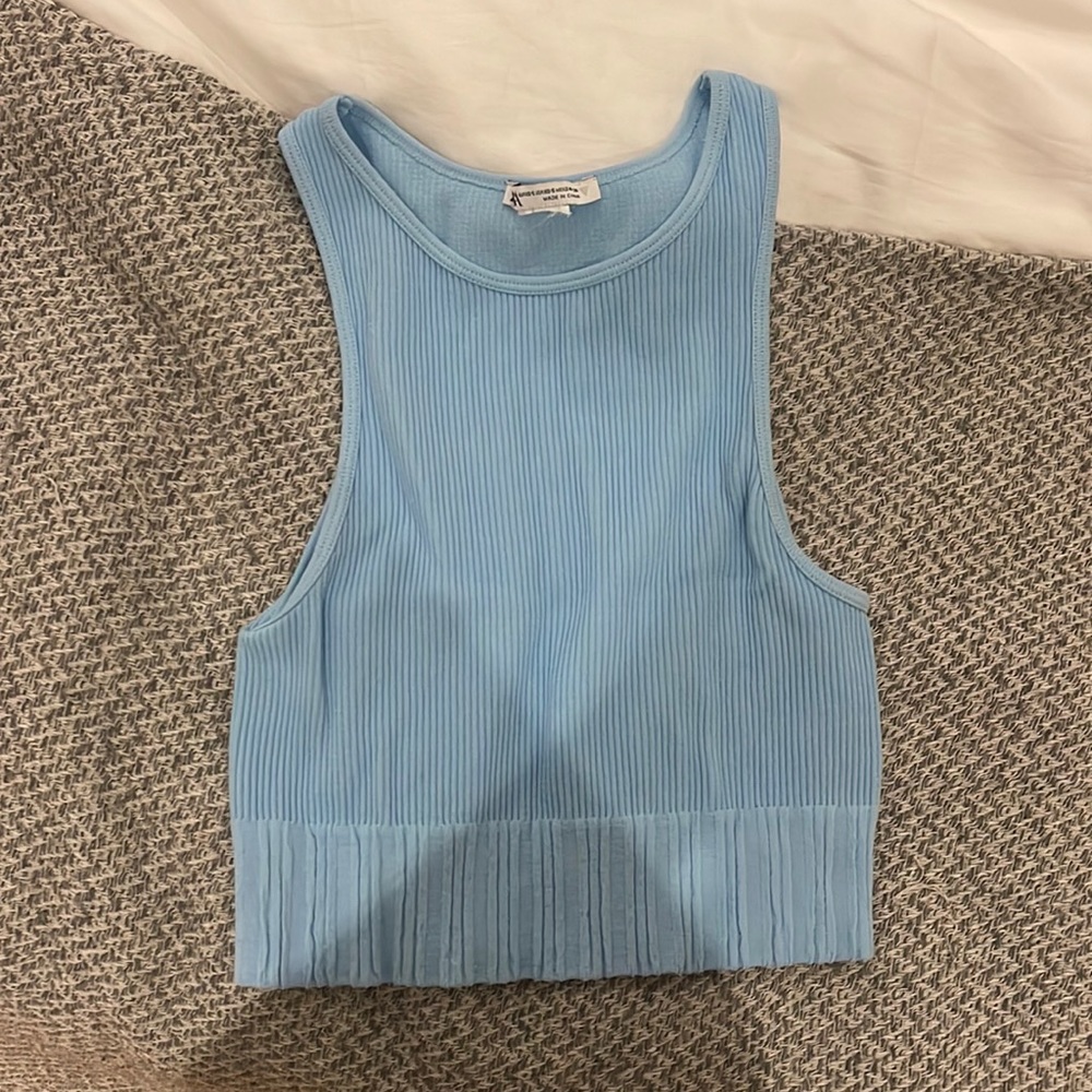 Light blue top